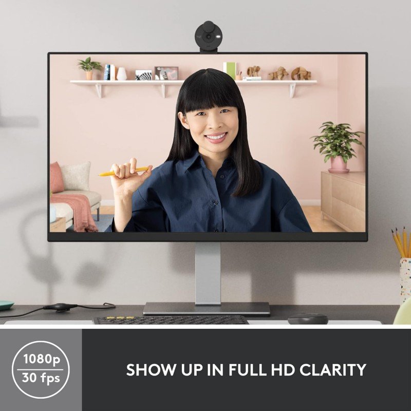 Logitech Brio 300 Full Hd Webcam with Privacy Shutter, Noise Reduction Microphone, USB-C, Certified for Zoom, Microsoft Teams, Google Meet, Auto Light Correction - Graphite - Digital Logitech Brio 300 Full Hd Webcam with Privacy Shutter, Noise Reduction Microphone, USB-C, Certified for Zoom, Microsoft Teams, Google Meet, Auto Light Correction - Graphite - Digital