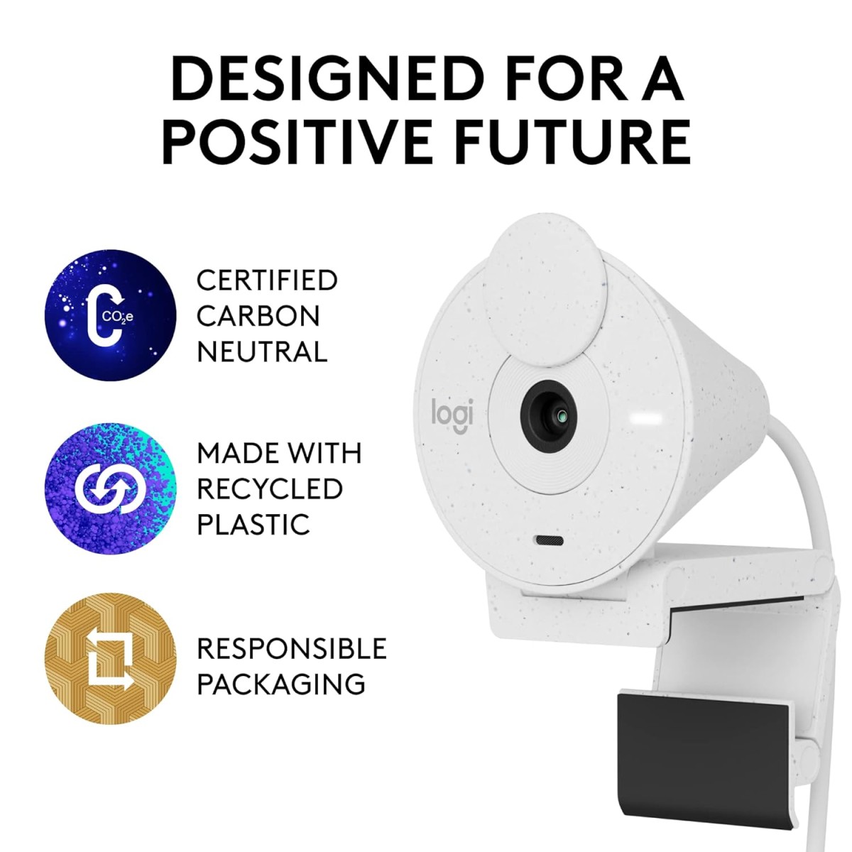 Logitech Brio 300 Full Hd Webcam with Privacy Shutter, Noise Reduction Microphone, USB-C, Certified for Zoom, Microsoft Teams, Google Meet, Auto Light Correction - Graphite - Digital