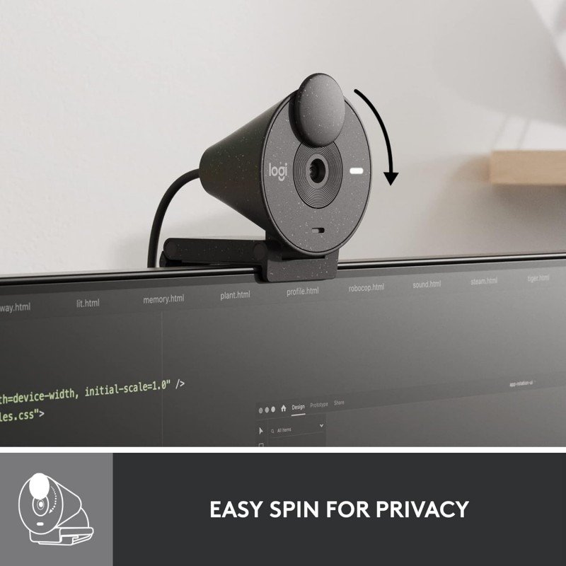 Logitech Brio 300 Full Hd Webcam with Privacy Shutter, Noise Reduction Microphone, USB-C, Certified for Zoom, Microsoft Teams, Google Meet, Auto Light Correction - Graphite - Digital Logitech Brio 300 Full Hd Webcam with Privacy Shutter, Noise Reduction Microphone, USB-C, Certified for Zoom, Microsoft Teams, Google Meet, Auto Light Correction - Graphite - Digital