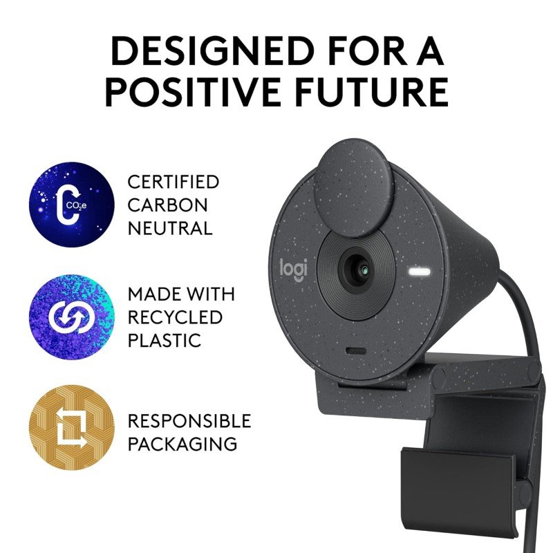 Logitech Brio 300 Full Hd Webcam with Privacy Shutter, Noise Reduction Microphone, USB-C, Certified for Zoom, Microsoft Teams, Google Meet, Auto Light Correction - Graphite - Digital Logitech Brio 300 Full Hd Webcam with Privacy Shutter, Noise Reduction Microphone, USB-C, Certified for Zoom, Microsoft Teams, Google Meet, Auto Light Correction - Graphite - Digital