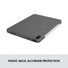 Logitech Combo Touch iPad Pro 12.9-inch (5th, 6th gen - 2021, 2022) Keyboard Case - Detachable Backlit Keyboard with Kickstand, Click-Anywhere Trackpad, Smart Connector-QWERTY UK English Layout - Grey