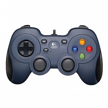 Logitech g f310 wired gamepad controller console like layout 4 switch d-pad 1.8-meter cord pc/steam/windows/androidtv-grey/blue