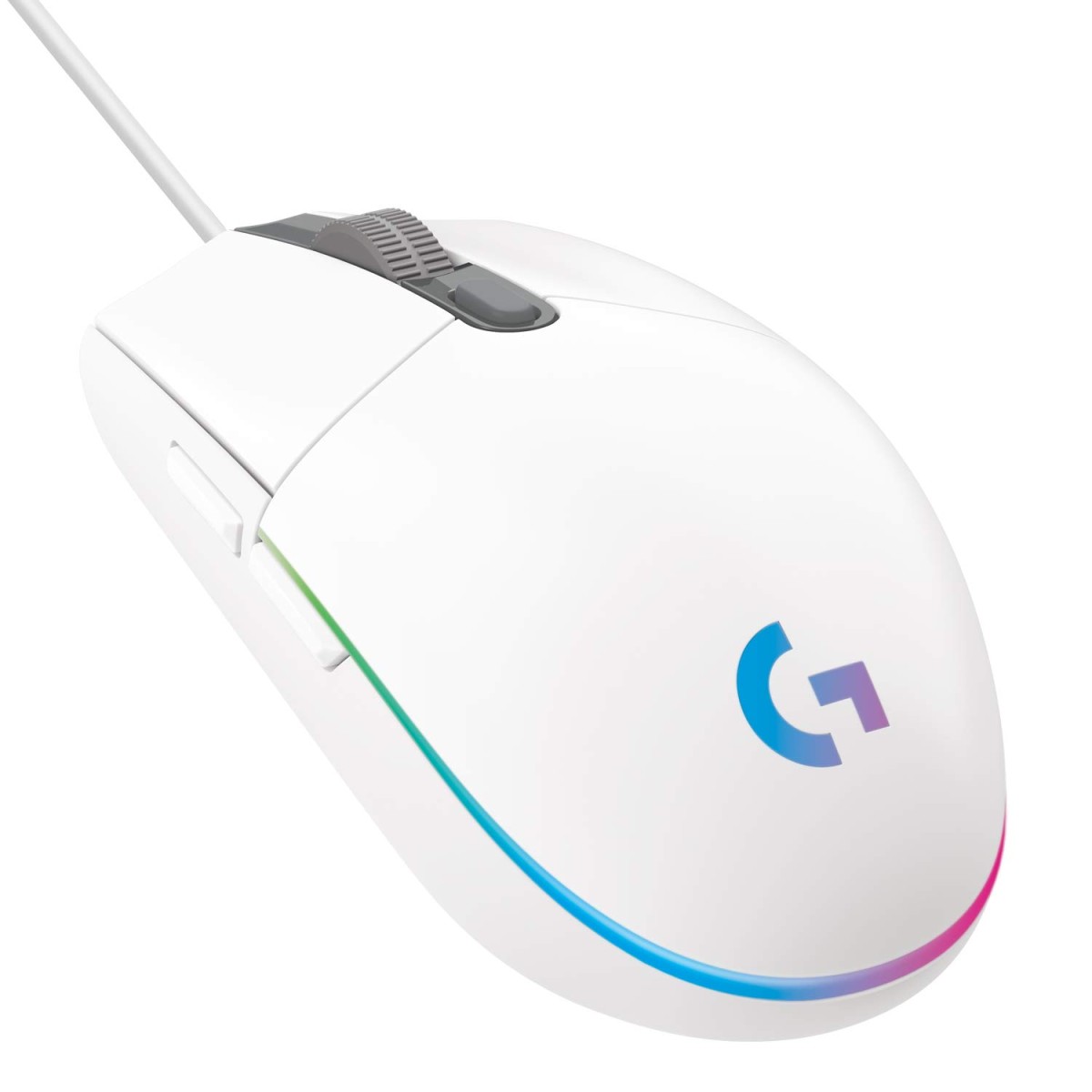 Logitech G102 Light Sync Gaming Mouse with Customizable RGB Lighting, 6 Programmable Buttons, Gaming Grade Sensor, 8K DPI Tracking,16.8mn Color, Light Weight - White