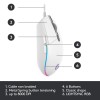 Logitech G102 Light Sync Gaming Mouse with Customizable RGB Lighting, 6 Programmable Buttons, Gaming Grade Sensor, 8K DPI Tracking,16.8mn Color, Light Weight - White