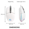 Logitech G102 Light Sync Gaming Mouse with Customizable RGB Lighting, 6 Programmable Buttons, Gaming Grade Sensor, 8K DPI Tracking,16.8mn Color, Light Weight - White Logitech G102 Light Sync Gaming Mouse with Customizable RGB Lighting, 6 Programmable Buttons, Gaming Grade Sensor, 8K DPI Tracking,16.8mn Color, Light Weight - White