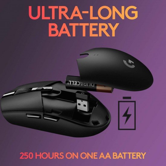 Logitech G304 Lightspeed Wireless Gaming Mouse, Hero Sensor