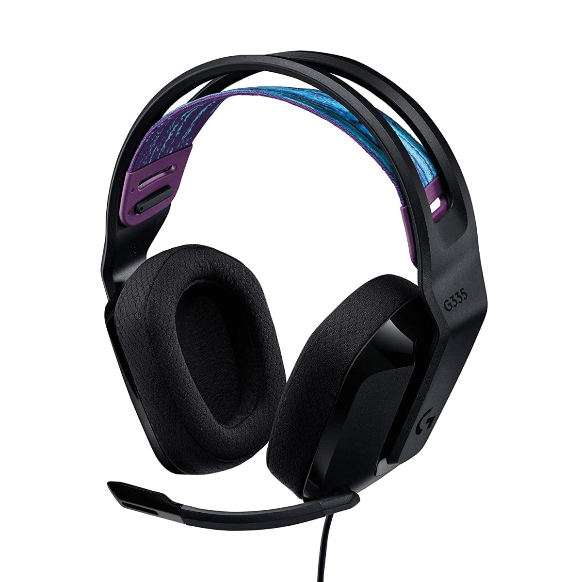 Logitech G335 Lightweight Gaming Wired Over Ear Headphones with Mic Flip to Mute 3.5Mm Audio Jack, Memory