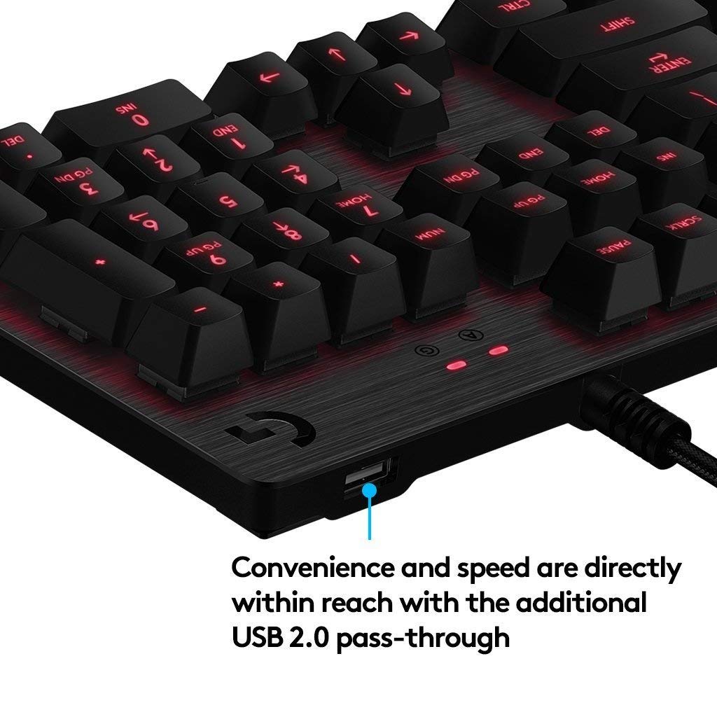 Logitech G413 Mechanical Gaming Keyboard, Backlit Keys, Romer-G Tactile Key Switches, Brushed Aluminum Case,