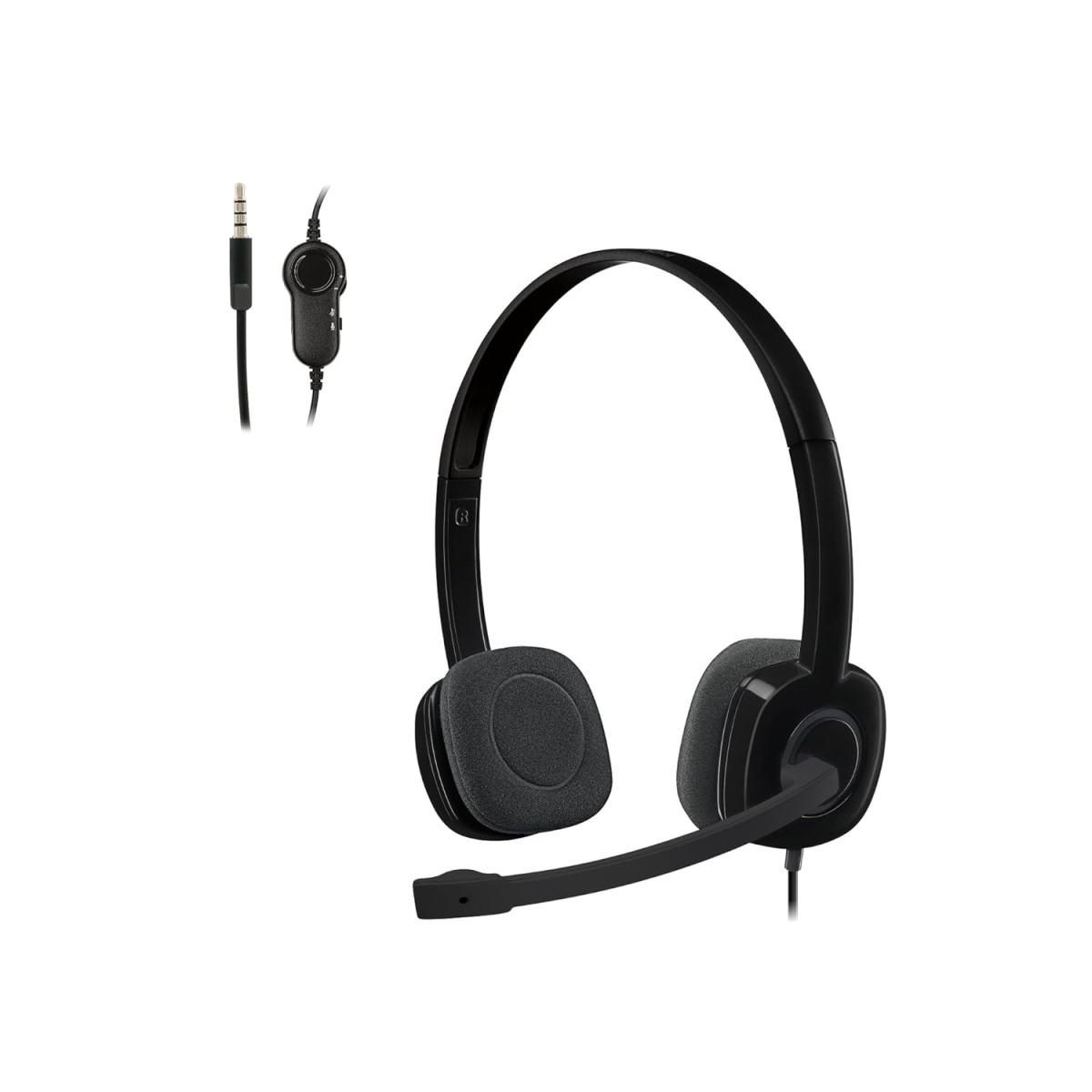 Logitech H151 Wired Headphones On Ear Headphones With Mic (Black)