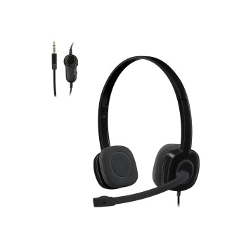 Logitech H151 Wired Headphones On Ear Headphones With Mic (Black)