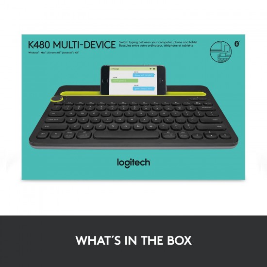 Logitech k480 wireless bluetooth multi device keyboard for windows black