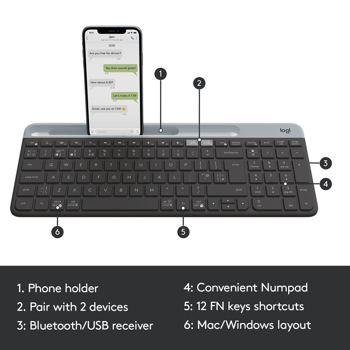 Logitech K580 Slim Multi-Device Wireless Keyboard