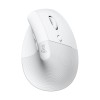 Logitech Lift Vertical Ergonomic Mouse, Wireless, Bluetooth or Logi Bolt USB Receiver, Quiet clicks, 4 Buttons, Compatible with Windows/macOS/iPadOS, Laptop, PC - Graphite White