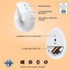 Logitech Lift Vertical Ergonomic Mouse, Wireless, Bluetooth or Logi Bolt USB Receiver, Quiet clicks, 4 Buttons, Compatible with Windows/macOS/iPadOS, Laptop, PC - Graphite White