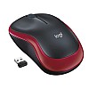 Logitech M185 Wireless Mouse, 2.4GHz with USB Mini Receiver (Red)