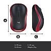 Logitech M185 Wireless Mouse, 2.4GHz with USB Mini Receiver (Red)