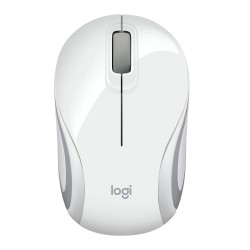 Logitech M187 Ultra Portable Wireless Mouse, 2.4 GHz with USB Receiver (White)
