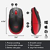 Logitech M190 Wireless Mouse Full Size Ambidextrous Curve Design Red