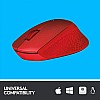 Logitech M331 Silent Plus Wireless Mouse, 2.4GHz with USB Nano Receiver (Red)