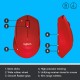 Logitech M331 Silent Plus Wireless Mouse, 2.4GHz with USB Nano Receiver (Red)