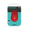 Logitech M331 Silent Plus Wireless Mouse, 2.4GHz with USB Nano Receiver (Red)