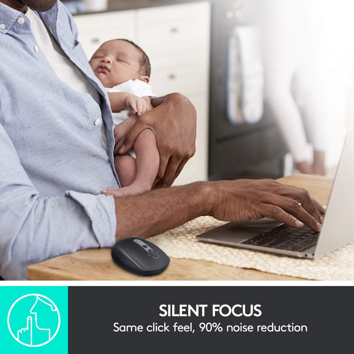 Logitech M590 Multi-Device Silent Bluetooth USB Mouse with 7 Customizable Buttons, Contoured Shape -Graphite