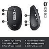 Logitech M590 Multi-Device Silent Bluetooth USB Mouse with 7 Customizable Buttons, Contoured Shape -Graphite