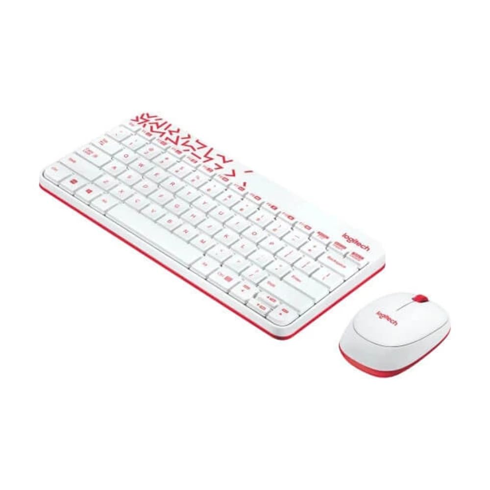 Logitech MK240 Nano USB Wireless Keyboard and Mouse Set, 12 Function Keys 2.4GHz Wireless, 1000DPI,Spill-Resistant Design, PC/Mac, White/Vivid Red Logitech MK240 Nano USB Wireless Keyboard and Mouse Set, 12 Function Keys 2.4GHz Wireless, 1000DPI,Spill-Resistant Design, PC/Mac, White/Vivid Red