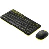Logitech MK240 Nano Wireless USB Keyboard and Mouse Set, 12 Function Keys 2.4GHz Wireless, 1000DPI Yellow
