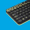 Logitech MK240 Nano Wireless USB Keyboard and Mouse Set, 12 Function Keys 2.4GHz Wireless, 1000DPI Yellow