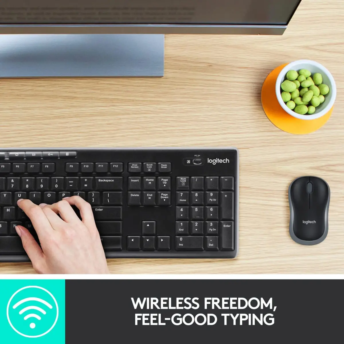 Logitech MK270r Wireless Keyboard and Mouse Combo for Windows, Black