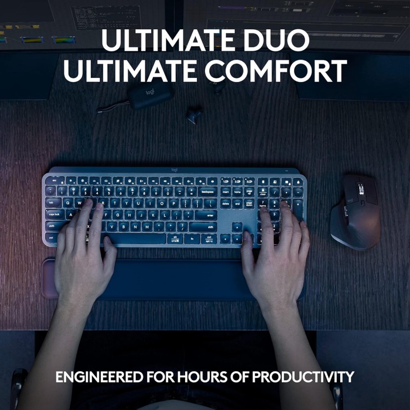Logitech MX Keys S Combo - Performance Wireless Keyboard and Mouse with Palm Rest, Customisable Illumination, Fast Scrolling, Bluetooth, USB C, for Windows, Linux, Chrome, Mac Logitech MX Keys S Combo - Performance Wireless Keyboard and Mouse with Palm Rest, Customisable Illumination, Fast Scrolling, Bluetooth, USB C, for Windows, Linux, Chrome, Mac