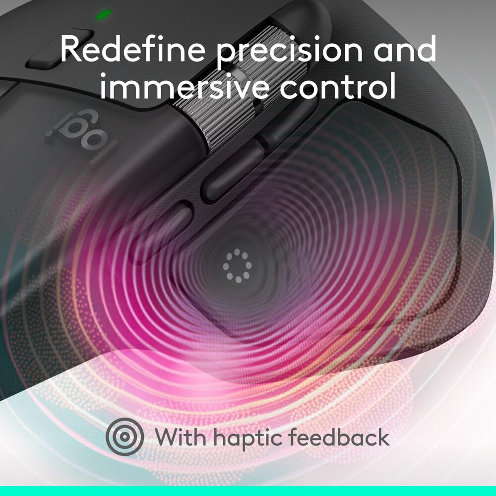 Logitech MX Master 4, Ergonomic Wireless Mouse with Advanced Performance Haptic Feedback - Graphite 910-007565