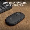 Logitech Pebble Mouse 2 M350s Slim Bluetooth Wireless Mouse, Portable, Lightweight, Customisable Button, Quiet Clicks, Easy-Switch for Windows, macOS, iPadOS, Android, Chrome OS - Tonal Graphite