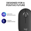 Logitech Pebble Mouse 2 M350s Slim Bluetooth Wireless Mouse, Portable, Lightweight, Customisable Button, Quiet Clicks, Easy-Switch for Windows, macOS, iPadOS, Android, Chrome OS - Tonal Graphite