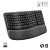 Logitech Wave Keys Wireless Ergonomic Keyboard with Cushioned Palm Rest, Comfortable Natural Typing, Easy-Switch, Bluetooth, Logi Bolt Receiver, for Multi-OS, Windows/Mac - Graphite