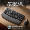Logitech Wave Keys Wireless Ergonomic Keyboard with Cushioned Palm Rest, Comfortable Natural Typing, Easy-Switch, Bluetooth, Logi Bolt Receiver, for Multi-OS, Windows/Mac - Graphite