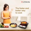 Longway Ember Plus 2000 Watt Induction Cooktop with Auto Shut-Off & Over-Heat Protection With 7 Cooking Mode & BIS Approved | 1 Year Warranty (Black, Push Button)