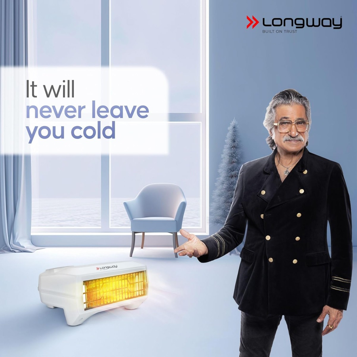 Longway Magma Fan Room Heater | 2 Heat Modes (1000W/2000W) | ISI Approved | Advanced Overheat Protection | PTC Ceramic Element | 1-Year Replacement Warranty | White