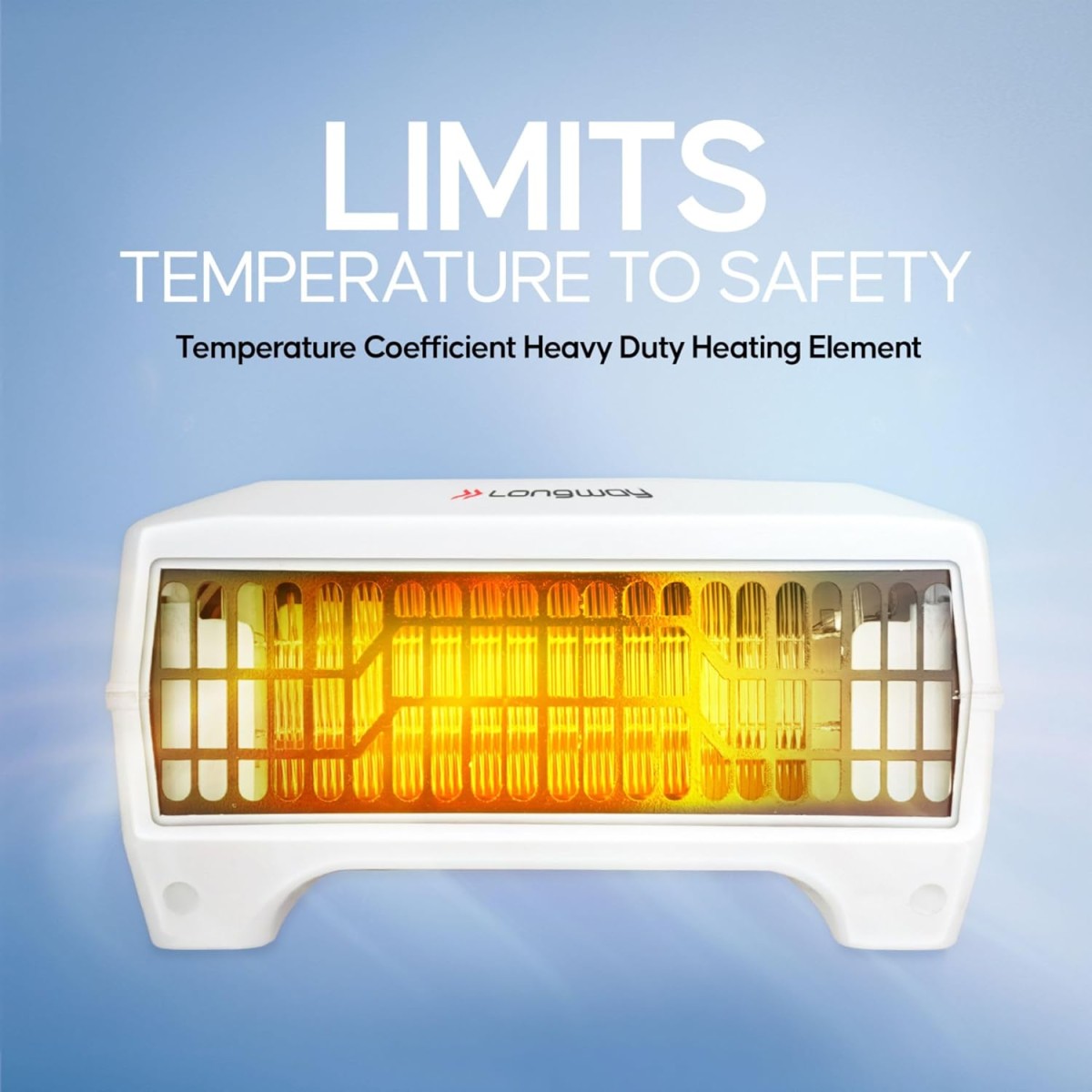 Longway Magma Fan Room Heater | 2 Heat Modes (1000W/2000W) | ISI Approved | Advanced Overheat Protection | PTC Ceramic Element | 1-Year Replacement Warranty | White