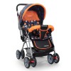 LuvLap Sunshine Baby Stroller/Pram for 0 to 3 Years, New Born/Toddler/Kid, 5 Point Safety Harness, Adjustable backrest, 360° Swivel Wheel, Large Storage Basket, Reversible Handlebar (Orange)
