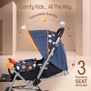 LuvLap Sunshine Baby Stroller/Pram for 0 to 3 Years, New Born/Toddler/Kid, 5 Point Safety Harness, Adjustable backrest, 360° Swivel Wheel, Large Storage Basket, Reversible Handlebar (Orange)