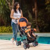 LuvLap Sunshine Baby Stroller/Pram for 0 to 3 Years, New Born/Toddler/Kid, 5 Point Safety Harness, Adjustable backrest, 360° Swivel Wheel, Large Storage Basket, Reversible Handlebar (Orange)