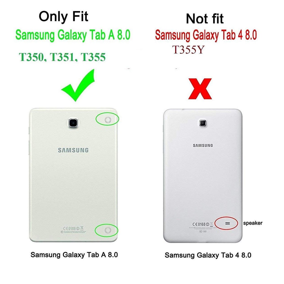 M Cart 360 Degree Rotating Universal Camera Hole Leather Stand Case Cover for Samsung Galaxy Tab A 8.0 Inch T350, T351, T355