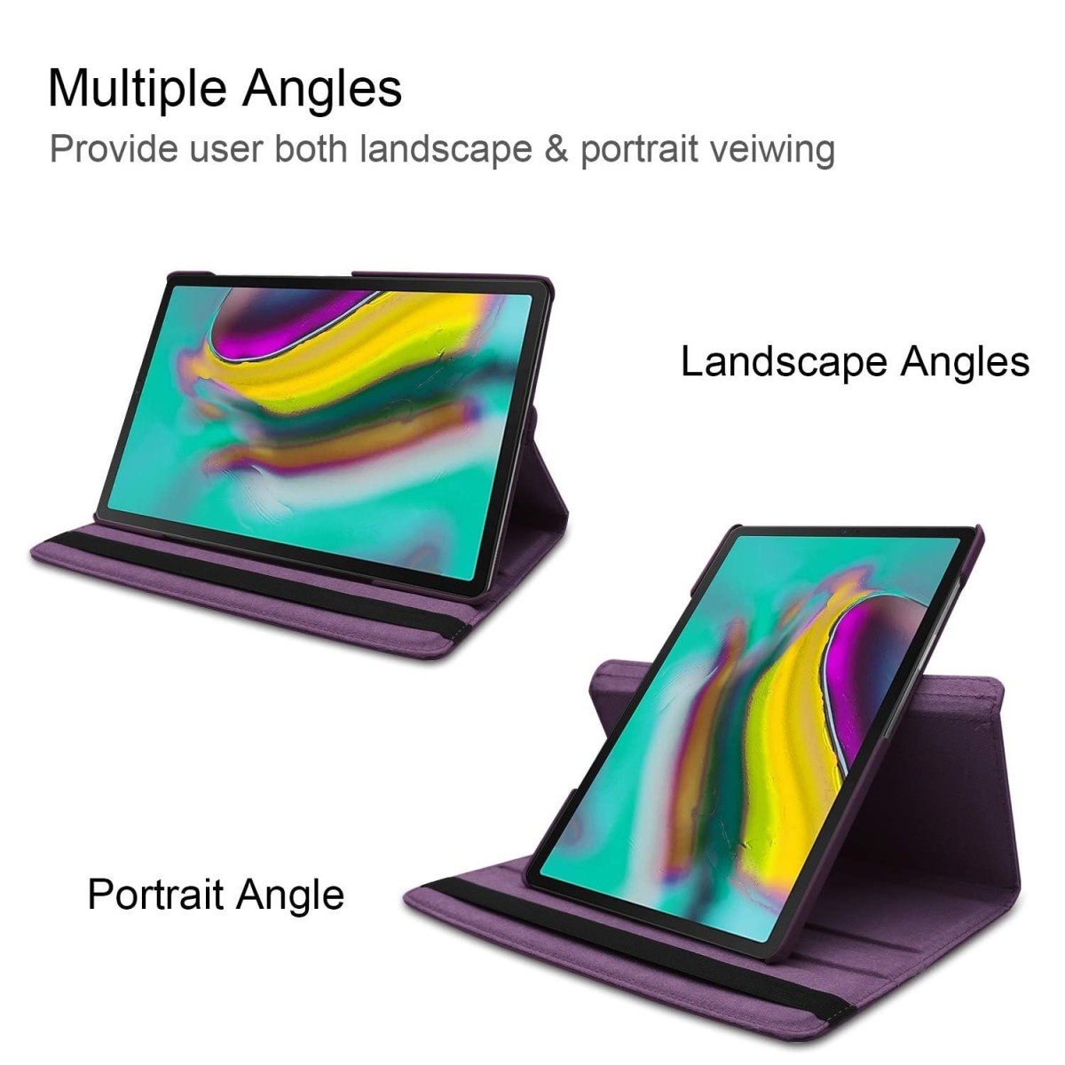 M Cart Compatible Flip Case Cover for Samsung Galaxy Tab S5e 10.5 inch 2019 SM-T720 T725, Ultra Lightweight Slim Shell with 360 Degree Rotating Swivel Stand