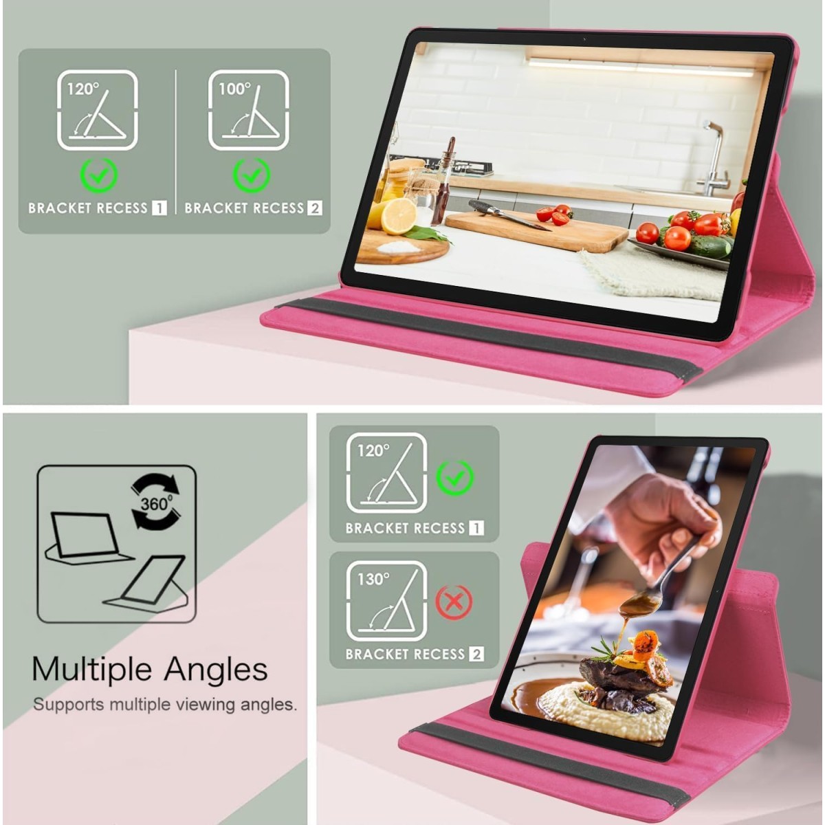 M Cart® Cover for Samsung Galaxy Tab A9 Plus Cover Case 11 inch Flip Cover Case for Samsung Tab A9 Plus Cover/Tab A9+ Tablet (Dark Pink)