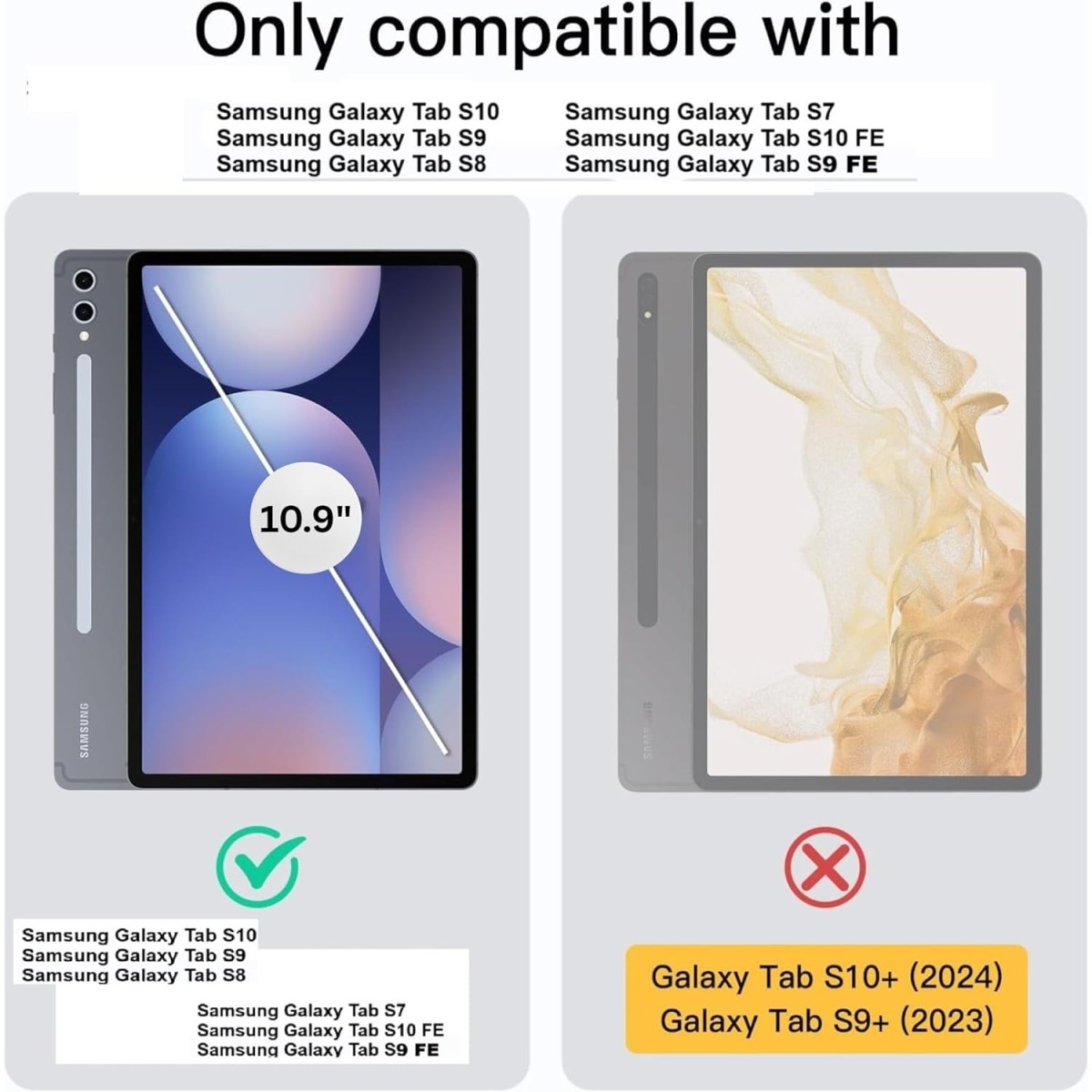 M Cart Cover for Samsung Galaxy Tab S10 / S9 / S8 / S7 10.9'' inch Cover, Soft Flexible Flip Case Cover with S Pen Holder for Samsung Galaxy T S9 FE / S10 FE Auto Sleep Wake (Green)