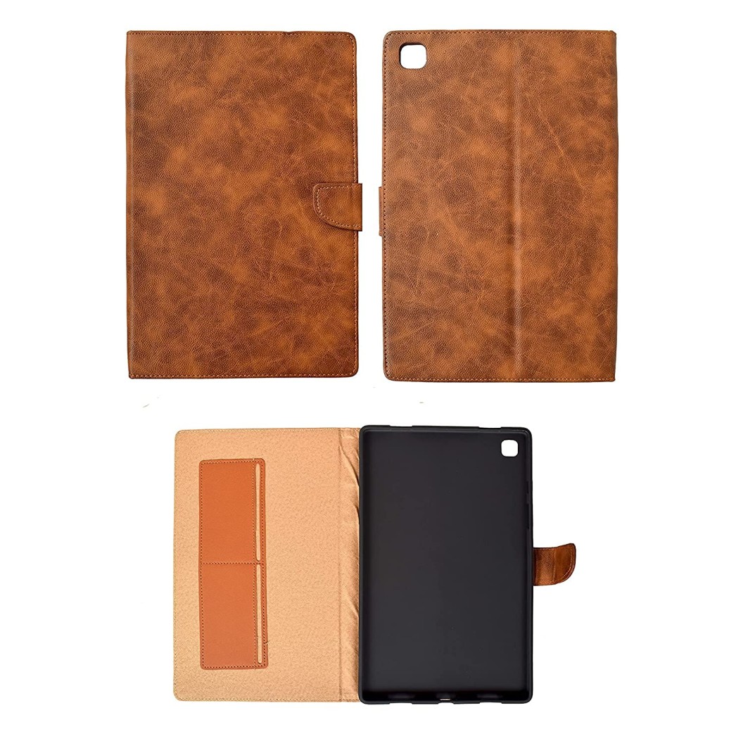 M Cart Multi Protective Leather Case with Viewing Stand and Card Slots Flip Cover for Motorola Tab G70 | Moto G70 LTE Tablet 11 Inch