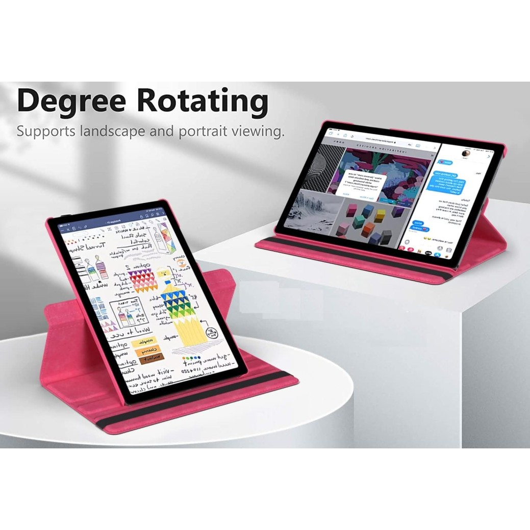 M Cart® Samsung Tab A8 10.5 Inch Flip Cover Leather Finish 360 Degree Rotate Flip Cover Shockproof Style Back