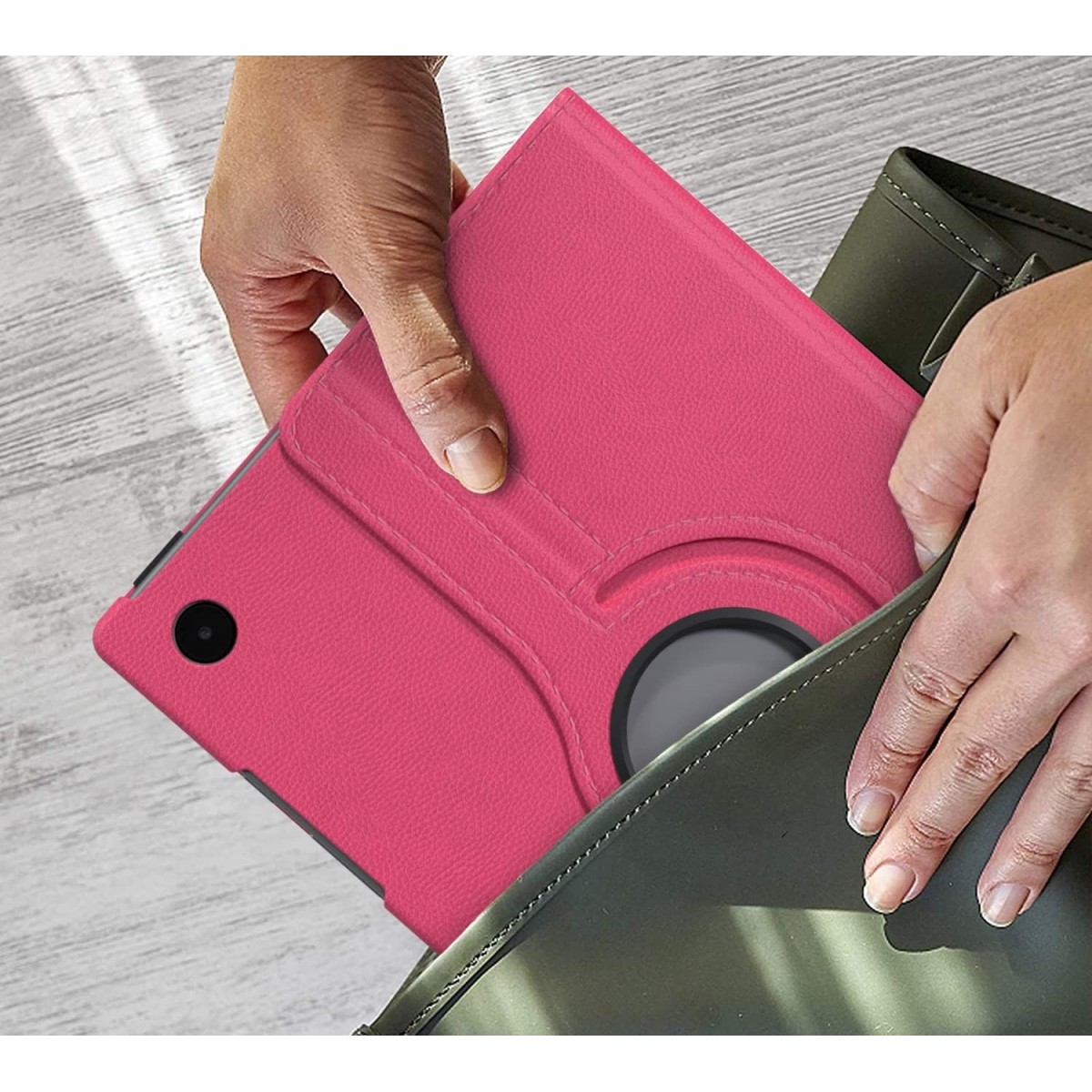 M Cart® Samsung Tab A8 10.5 Inch Flip Cover Leather Finish 360 Degree Rotate Flip Cover Shockproof Style Back